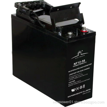 12V50ah Front Terminal Lead Acid Battery for Telecommunication Systems (NF12-50)